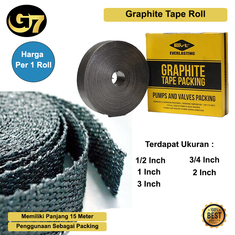 Pita Graphite Tape Roll 15 Meter Fleksibel Tahan Panas Graphite Tape Roll Packing Ukuran Kecil Sedan