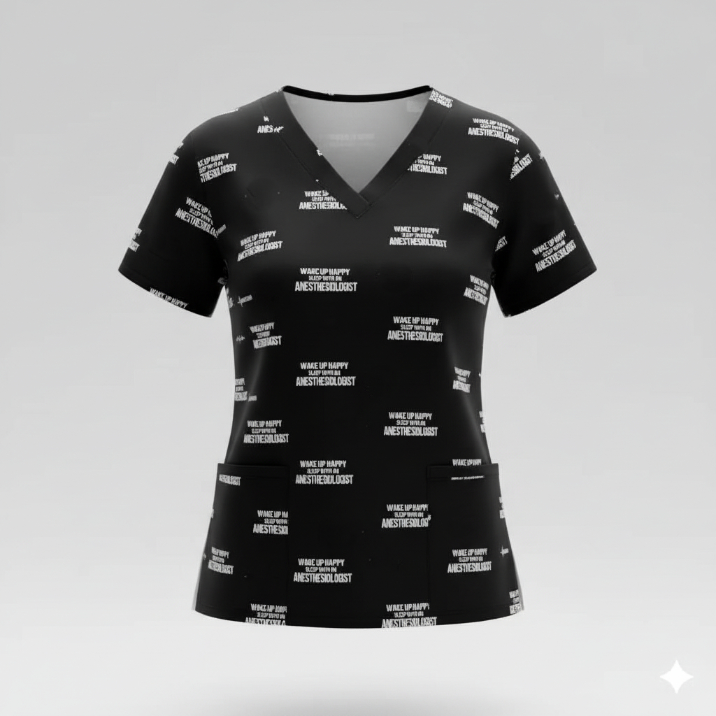 PO Baju Medis /Baju Dokter /Baju KoAs/ Baju Perawat / Baju Nakes printing motif anestesi 2510