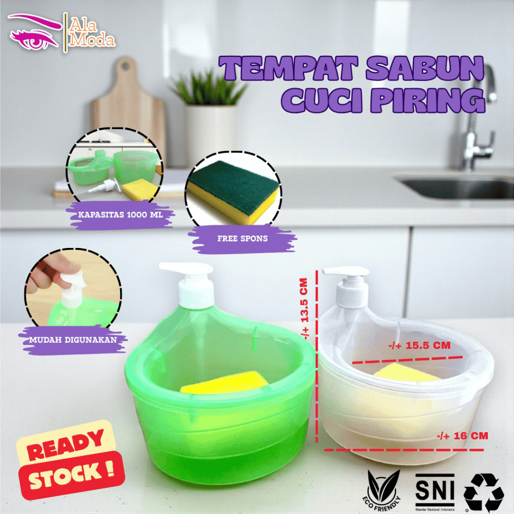 TEMPAT SABUN CUCI PIRING 1000ML – WADAH BULAT / TUMPAT  SABUN PUMP / WADAH SUNLIGHT SOAP
