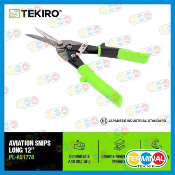 TEKIRO GUNTING SENG 12" HOLO LURUS PANJANG - BAJA RINGAN - AVIATION SNIPS 12 INCHI