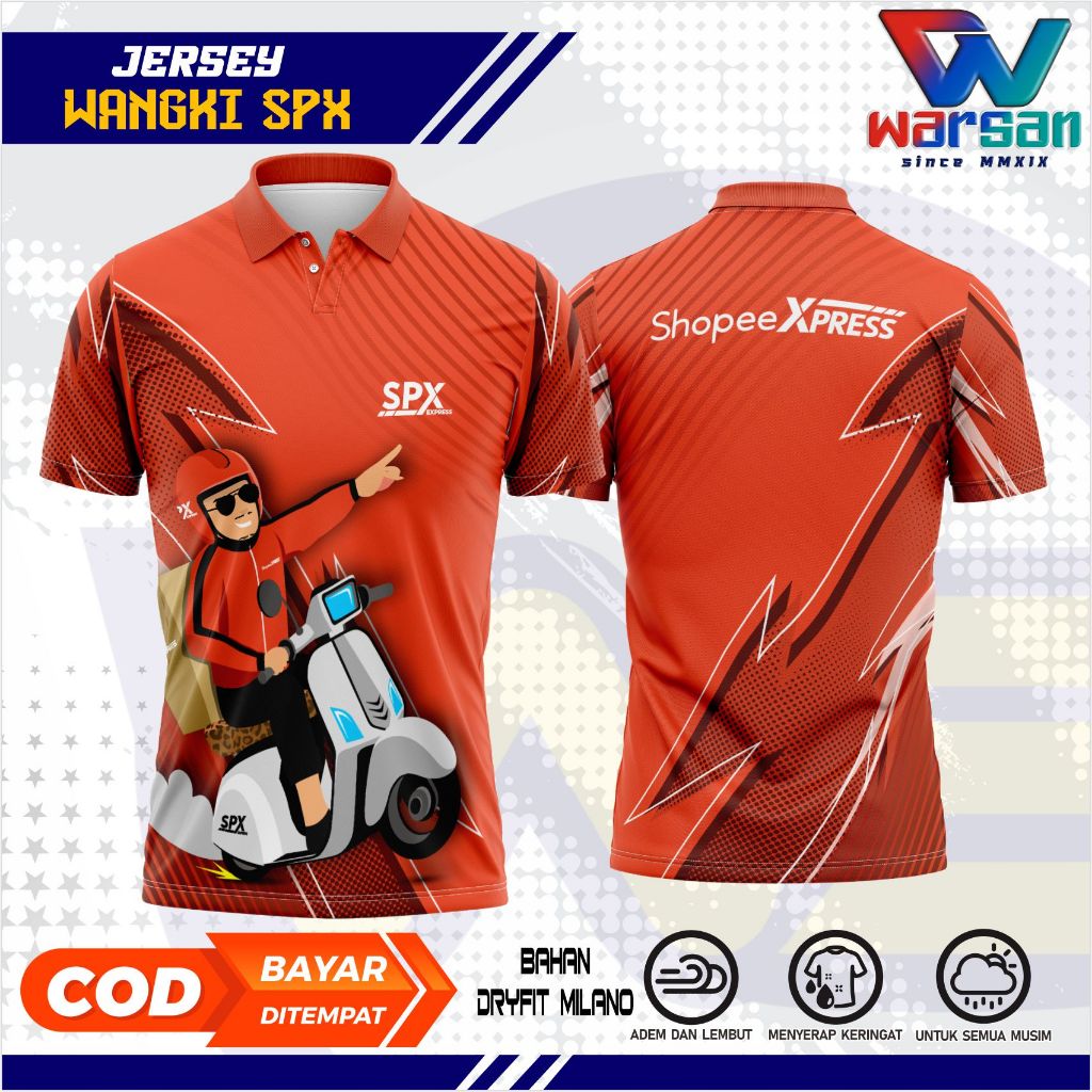 JERSEY WANGKI SPX FULLPRINTING / KAOS KERAH SPX DRYFIT / JERSEY WANGKI DRIVER SPX LENGAN PENDEK