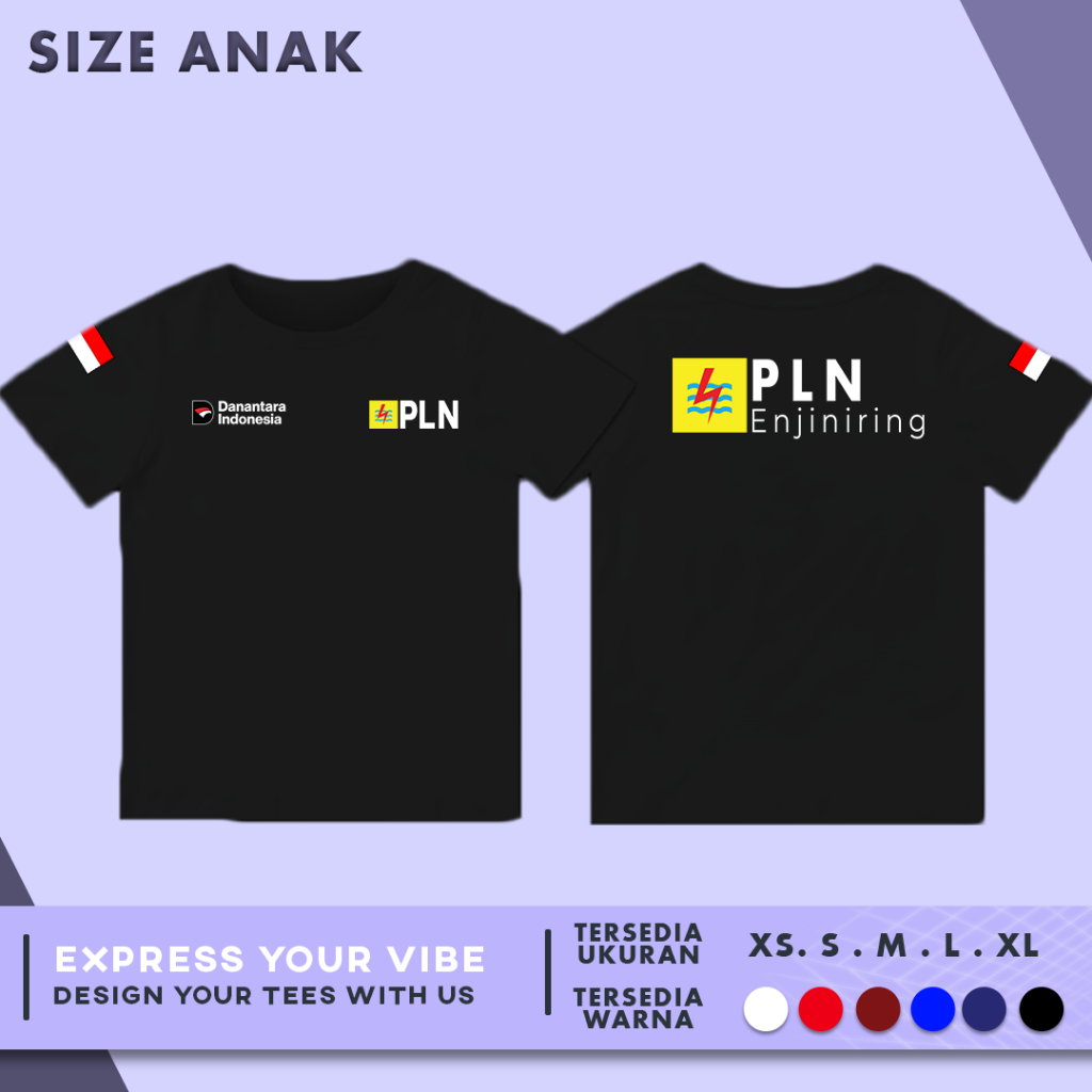 Kaos Anak Baju PLN Enjiniring Danantara Indonesia | Cotton Combed 30s