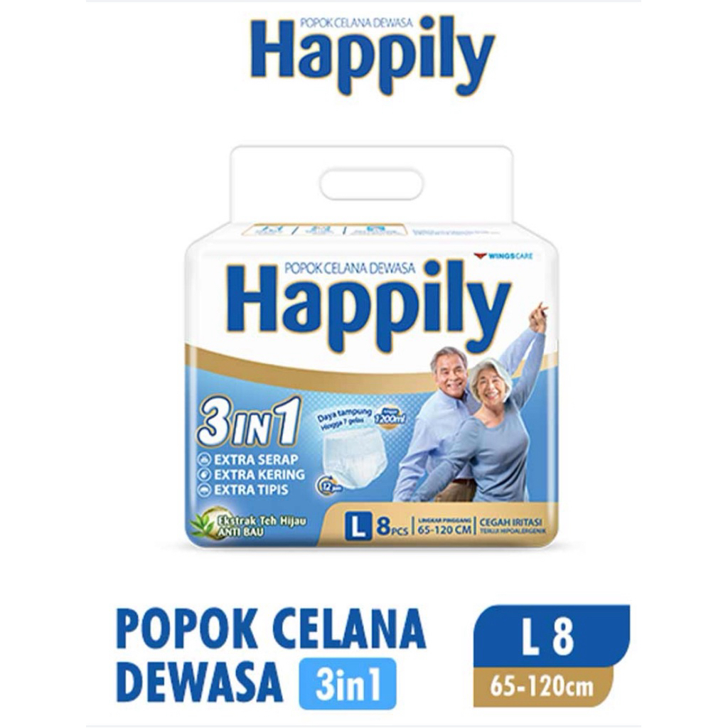 happily 3 in 1 pampers dewasa popok celana M10 L8