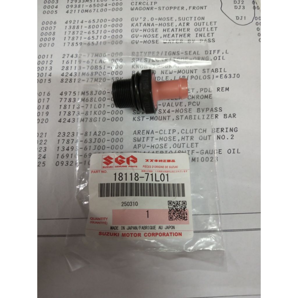 Valve pcv Suzuki Splash