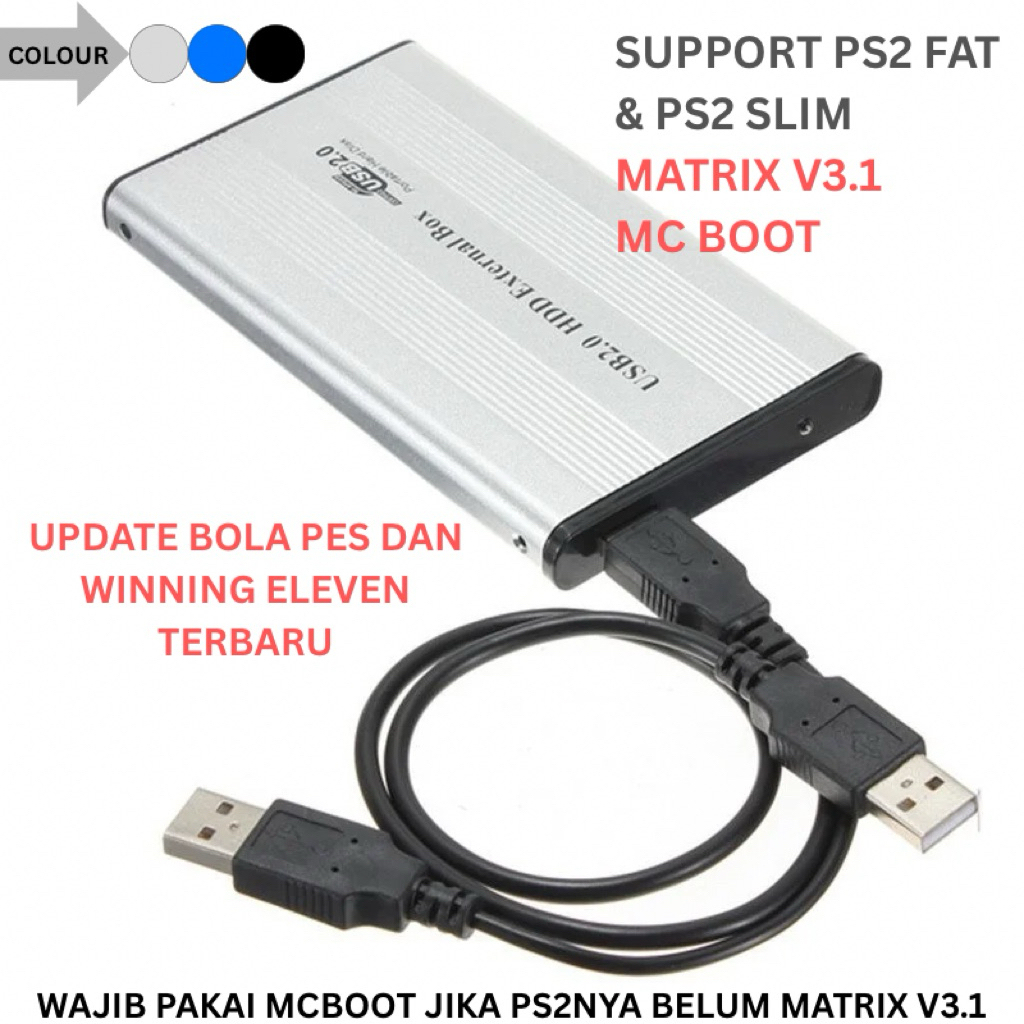Hardisk Eksternal HDD PS2 500G | 250GB | Support semua  PS2 Cepat & Stabil