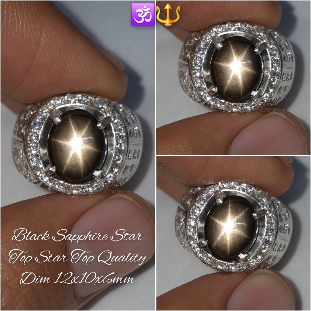 Natural black sapphire star kresnadana top star top quality ada ruby burma windusara dan blue safir