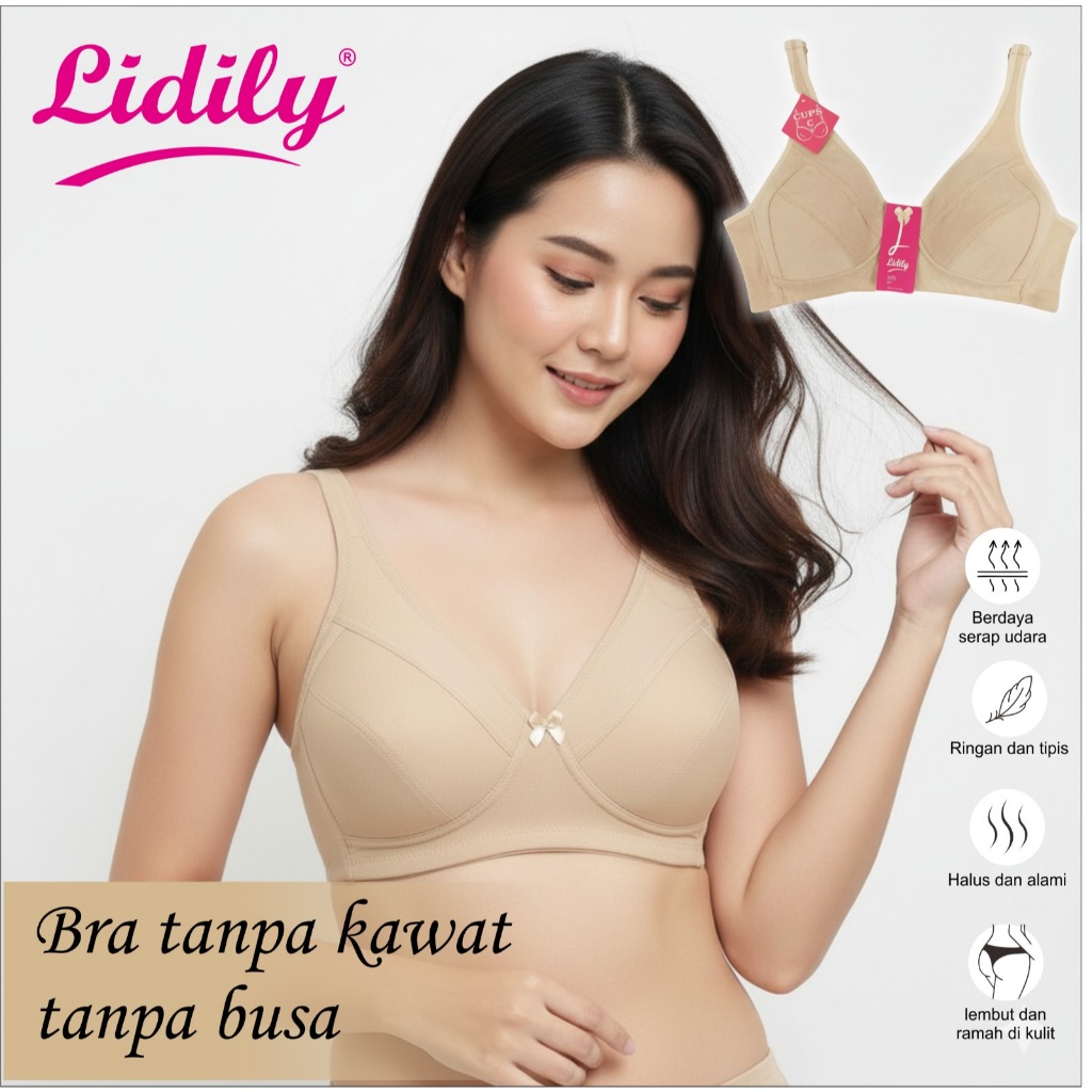 Lydyly - Bh Lydyly L030 Big Cup | Bra Big Cup Tanpa Busa Tanpa Kawat Kait 3 | Bra Lydyly 030