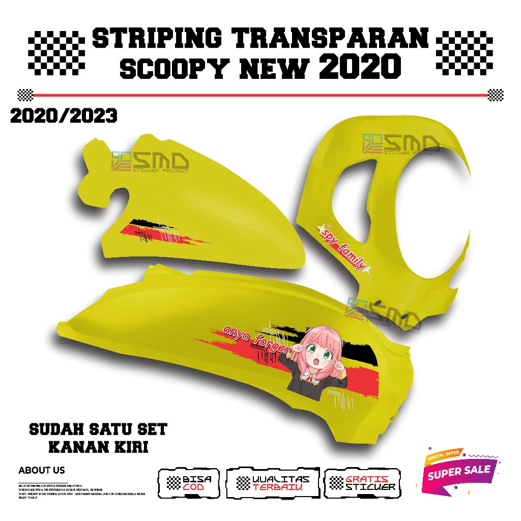 striping transparan scoopy prestige motif anya forger anime spy family keren