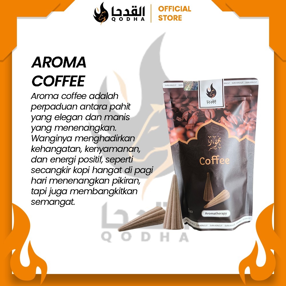 Dupa Kerucut Bukhur Qodha Coffe Buhur Gaharu Qodha Aromaterapi
