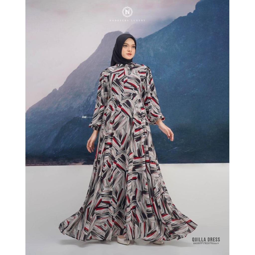 QUILLA DRESS BY NADHEERA LUXURY || Gamis motif || Gamis premium || Gamis nadheera