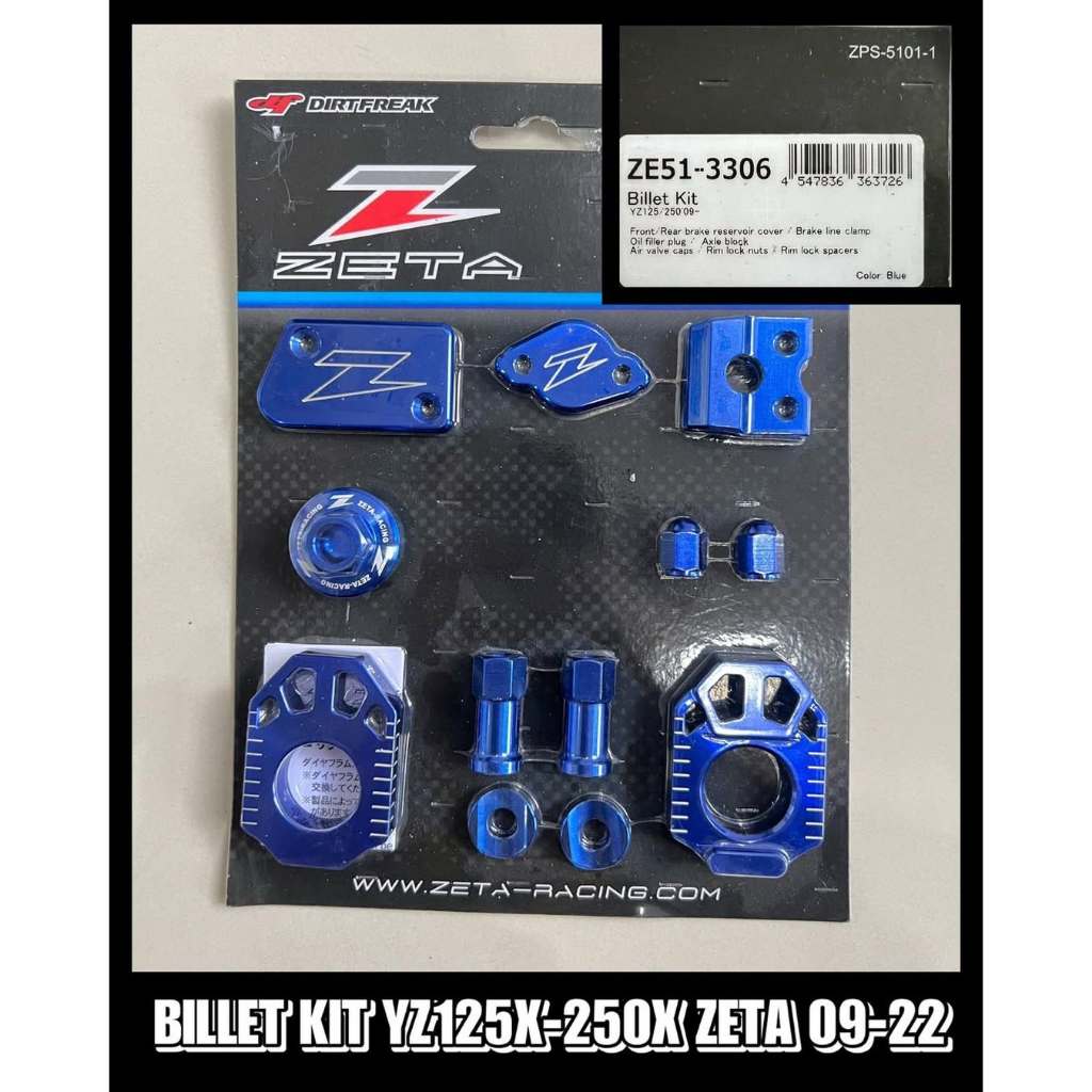 ZETA Billet Kit YZ125/YZ250 ’09- Blue Blingkit Motor Yamaha YZ