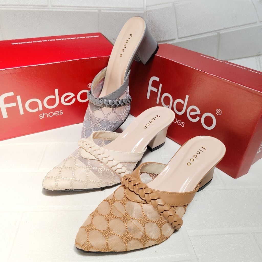 Sandal Bustong Wisuda Kondangan Brukat Kode BR5 hak 5cm Brand Matahari elegan simpel