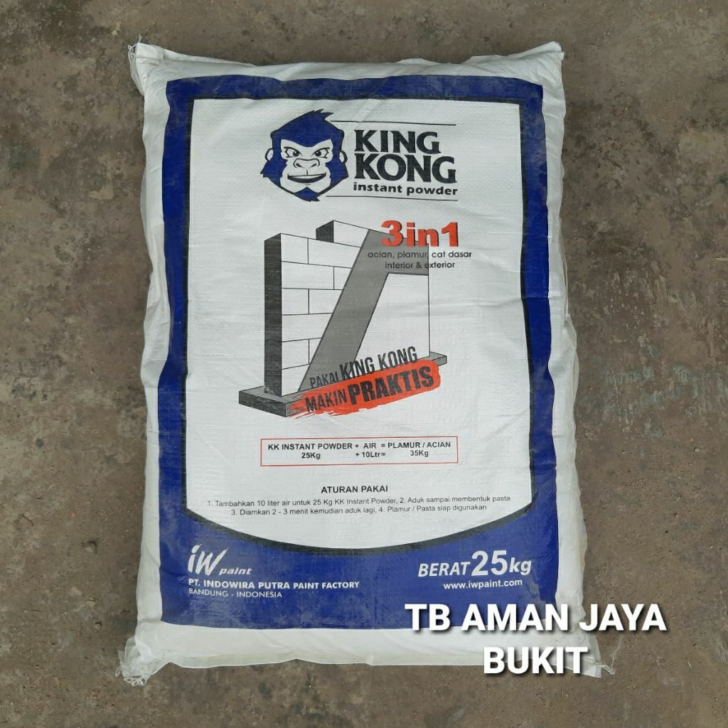 King Kong 25KG Kingkong Plamir Tembok Instant 1 SAK 1 ZAK