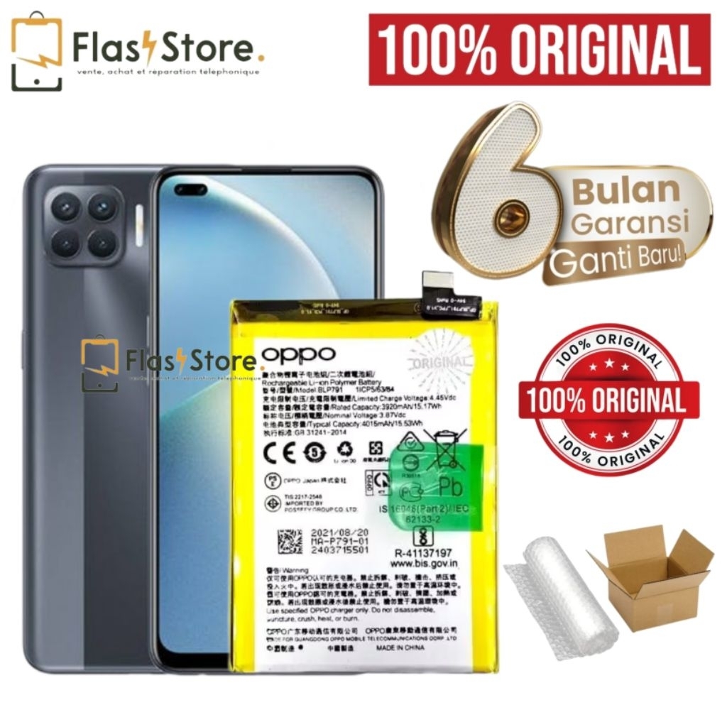 BATTERY BATREI BATRE BATRAI BATERAI OPPO RENO 4 RENO 4 BLP791 BLP 791 OPPO RENO 4 100% ORIGINAL (DIS