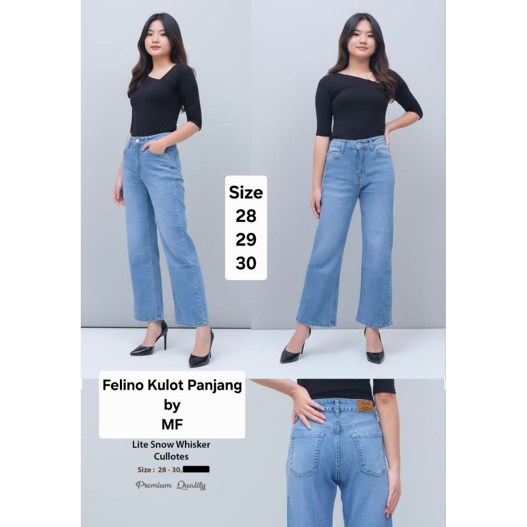 celana jeans felino original model kulot lite snow whisker