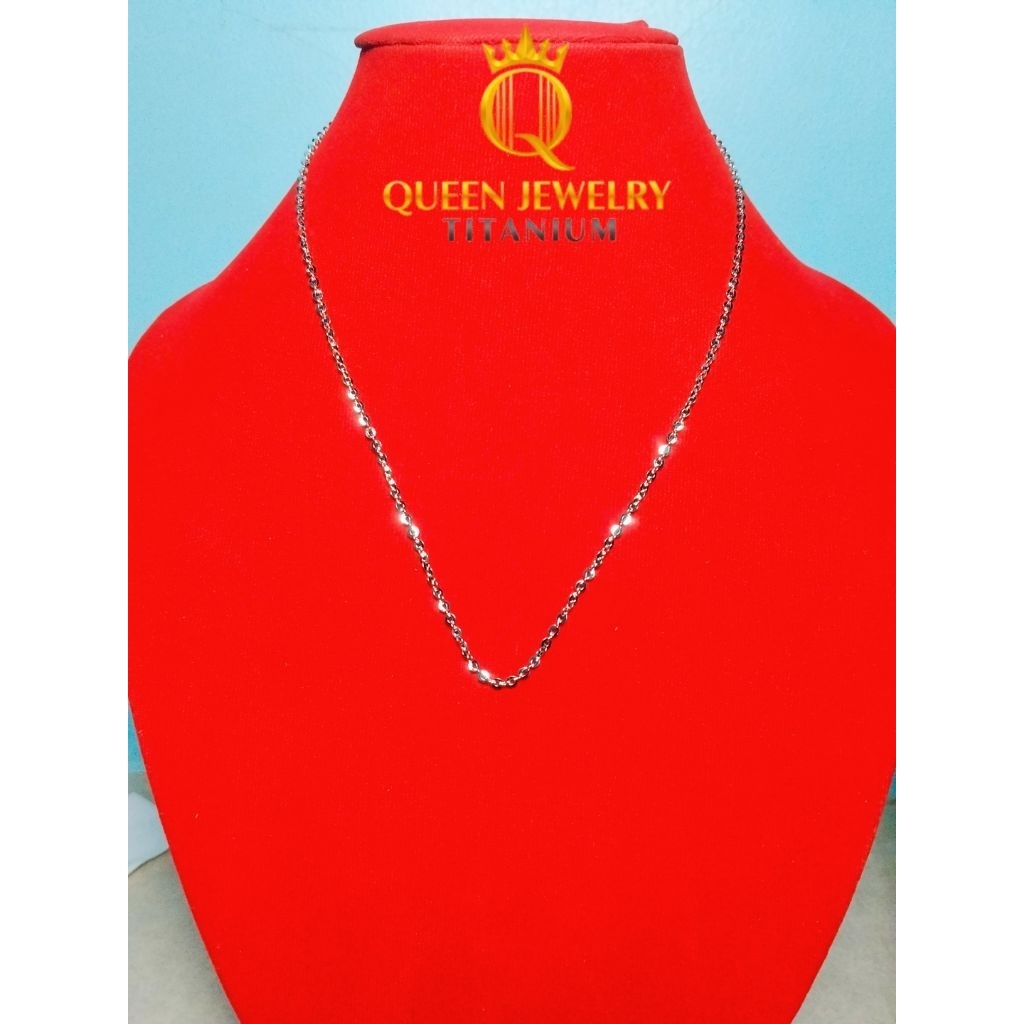 Kalung Titanium Silver Rope Chain – Fashion Modern Minimalis | Queen Jewelry Titanium