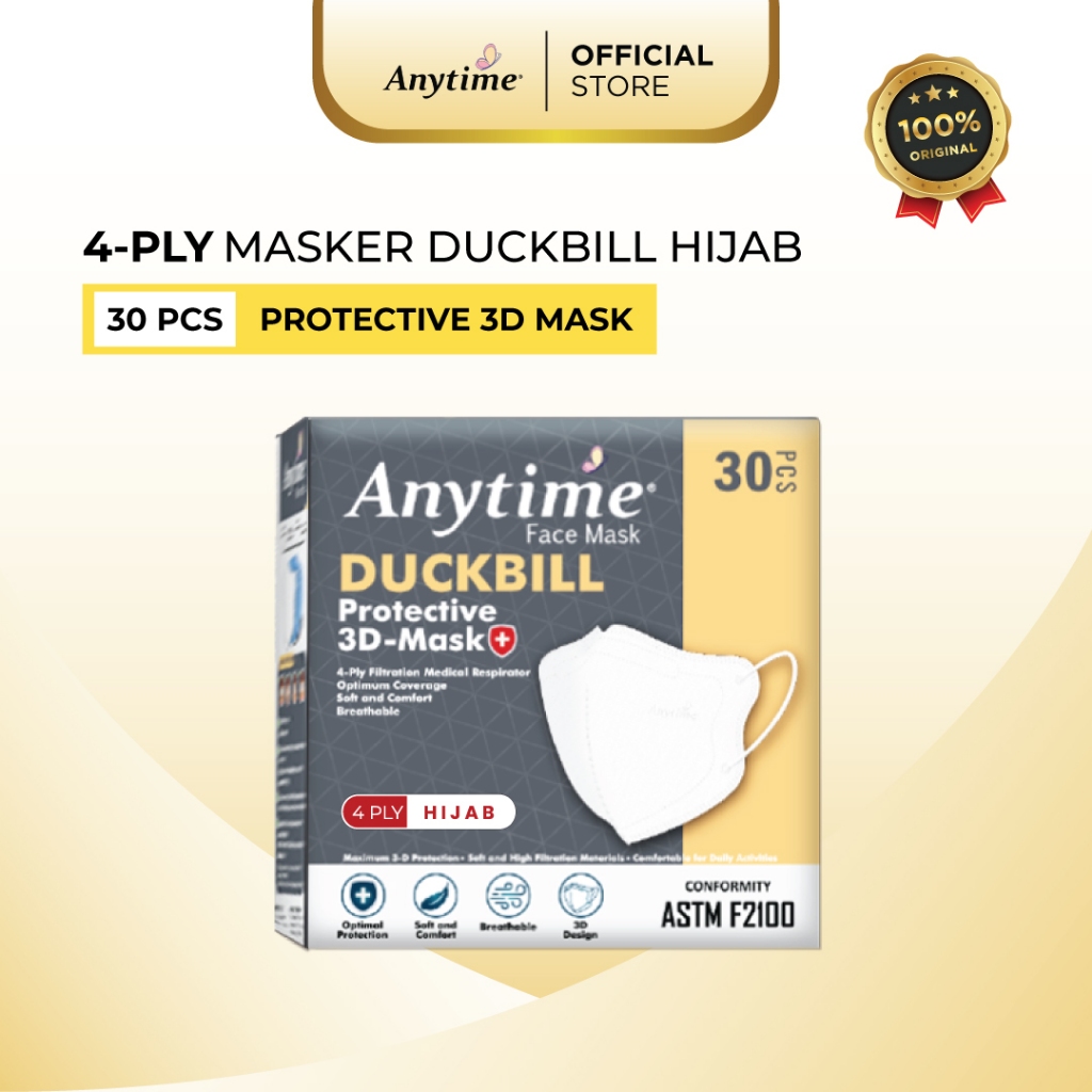 Masker Duckbill Hijab 4 Ply Medis