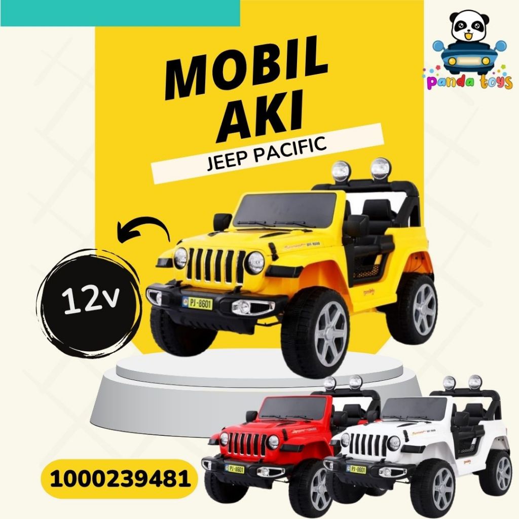 Mainan Mobil Aki Jeep PACIFIC Ban Karet Jok Kulit MOBIL AKI ANAK PANDA TOYS SEMARANG