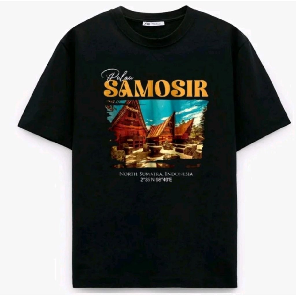 KAOS PULAU SAMOSIR - Kaos Distro Wisata North Sumatra Bahan Adem