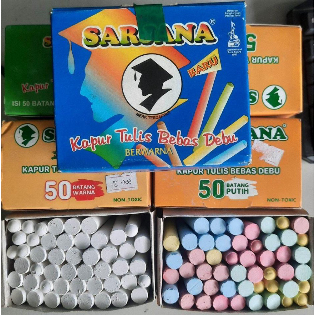 Kapur Tulis putih / Kapur Warna Warni Sarjana