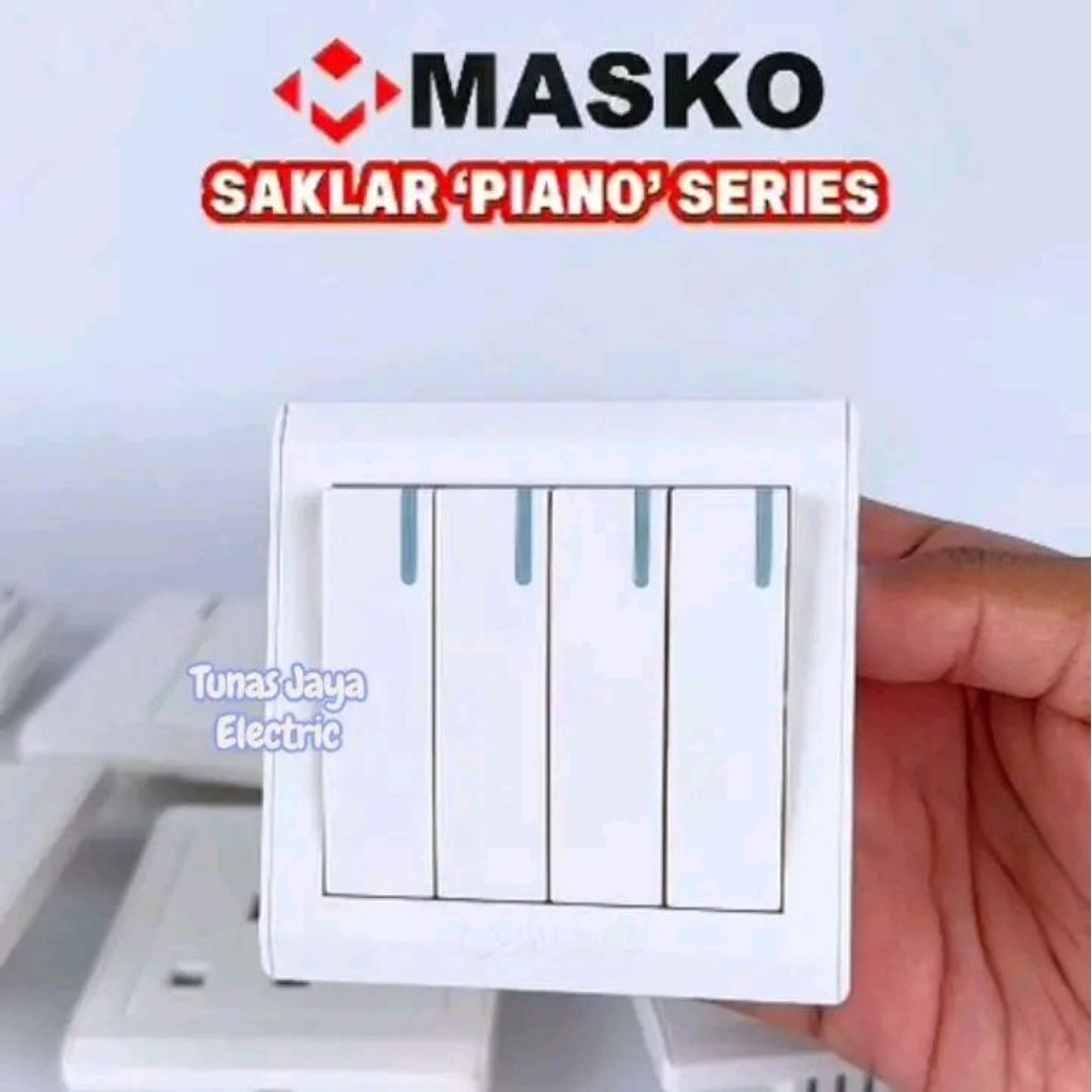 PIANO Serie Saklar 4 Gang IB MASKO (Standar SNI)
