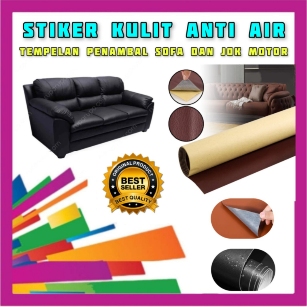 ECER Stiker Penambal Jok Motor Kulit Sintetis | Sticker Perbaikan Kulit Sofa Stiker Jok Motor Mobil 
