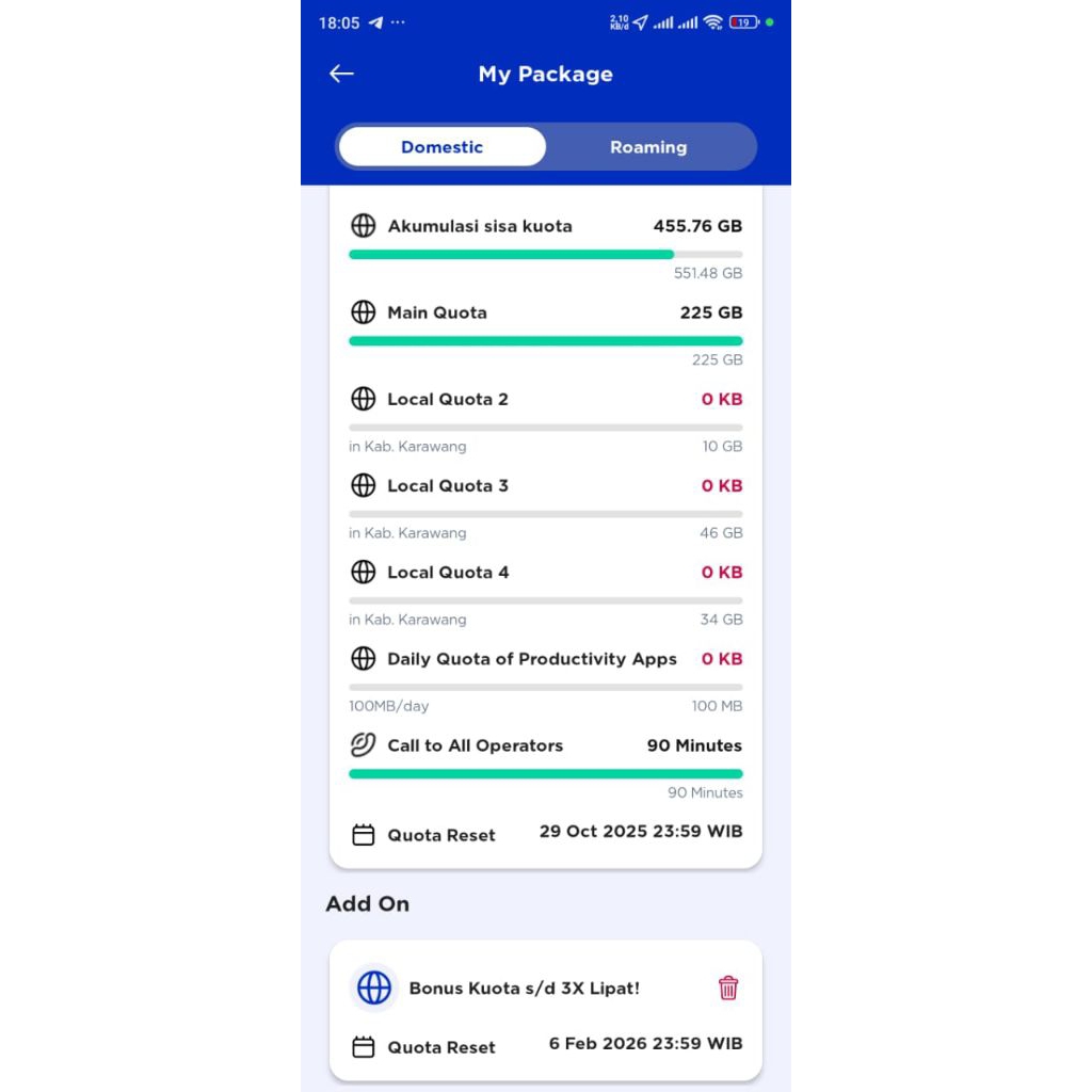 XL VIP Combo diskon 90% triple kuota