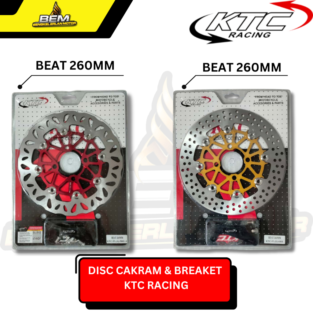 Disc Cakram Piringan KTC 220mm & 260mm untuk Vario 125 150 160 Beat Scoopy Genio Lubang 4 Lubang 5