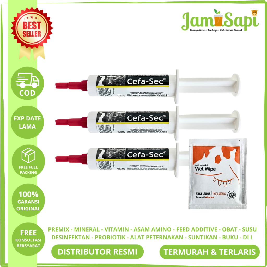 CEFA SEC 1 SYRINGE 10ML - CEFA-SEC Obat Mastitis Sapi Masa Kering ( Depolac Cloxa Ben Dry ) - Obat R