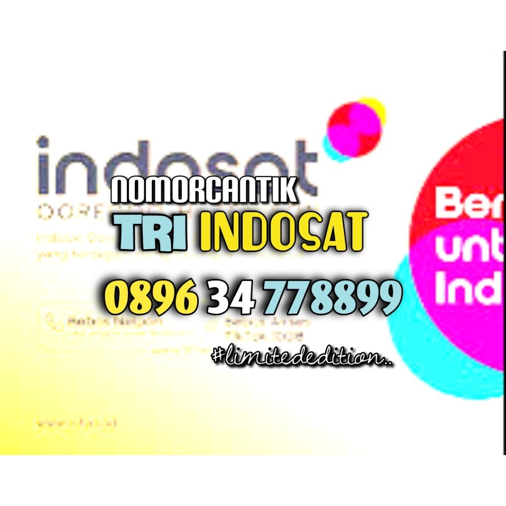 Nomor CANTIK Kartu TRI INDOSAT HOKI NAIK 778899