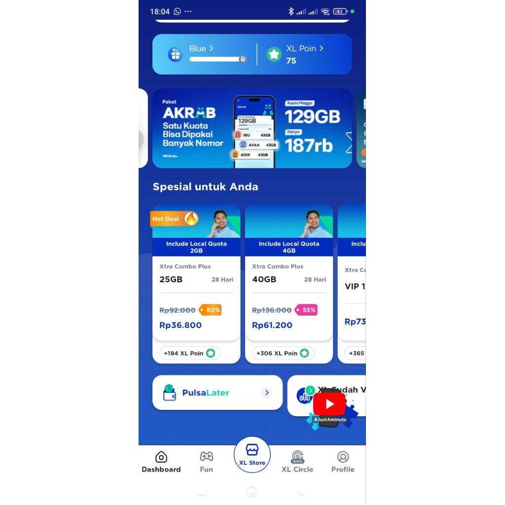 kartu XL XCP diskon 60% harga 36.800