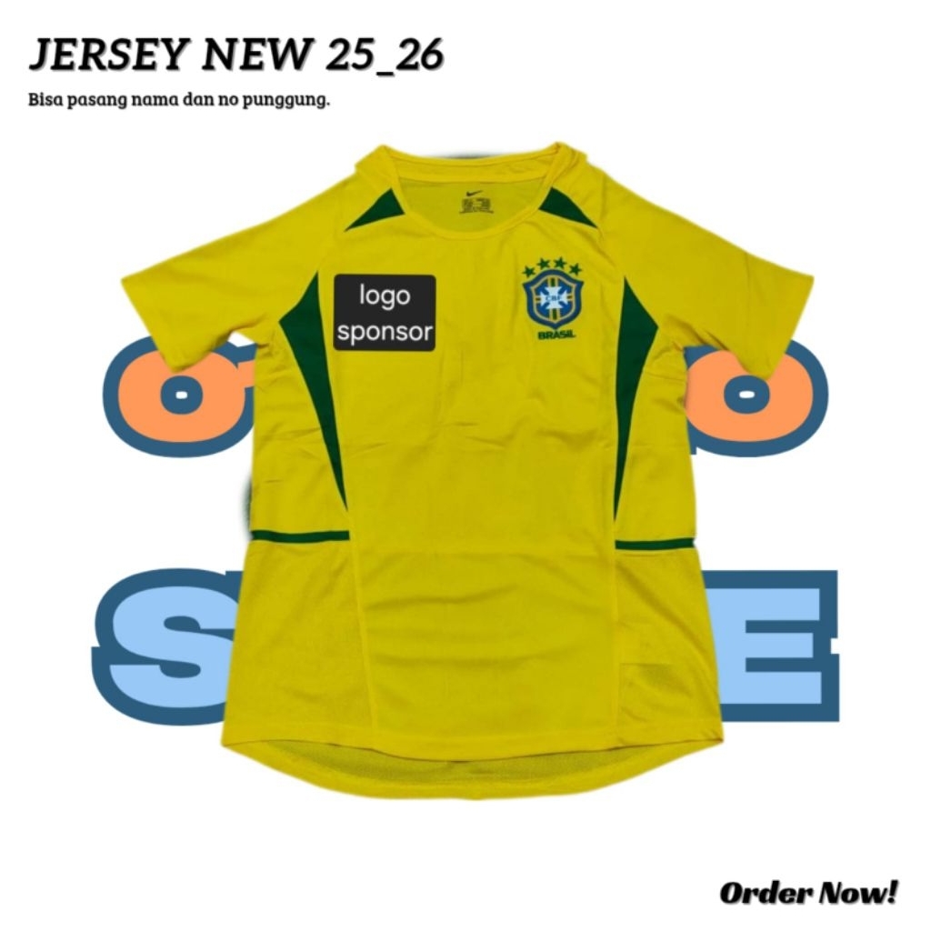 RETRO JERSEY BRAZIL HOME PIALA DUNIA 2002 IMPRT VINTAGE