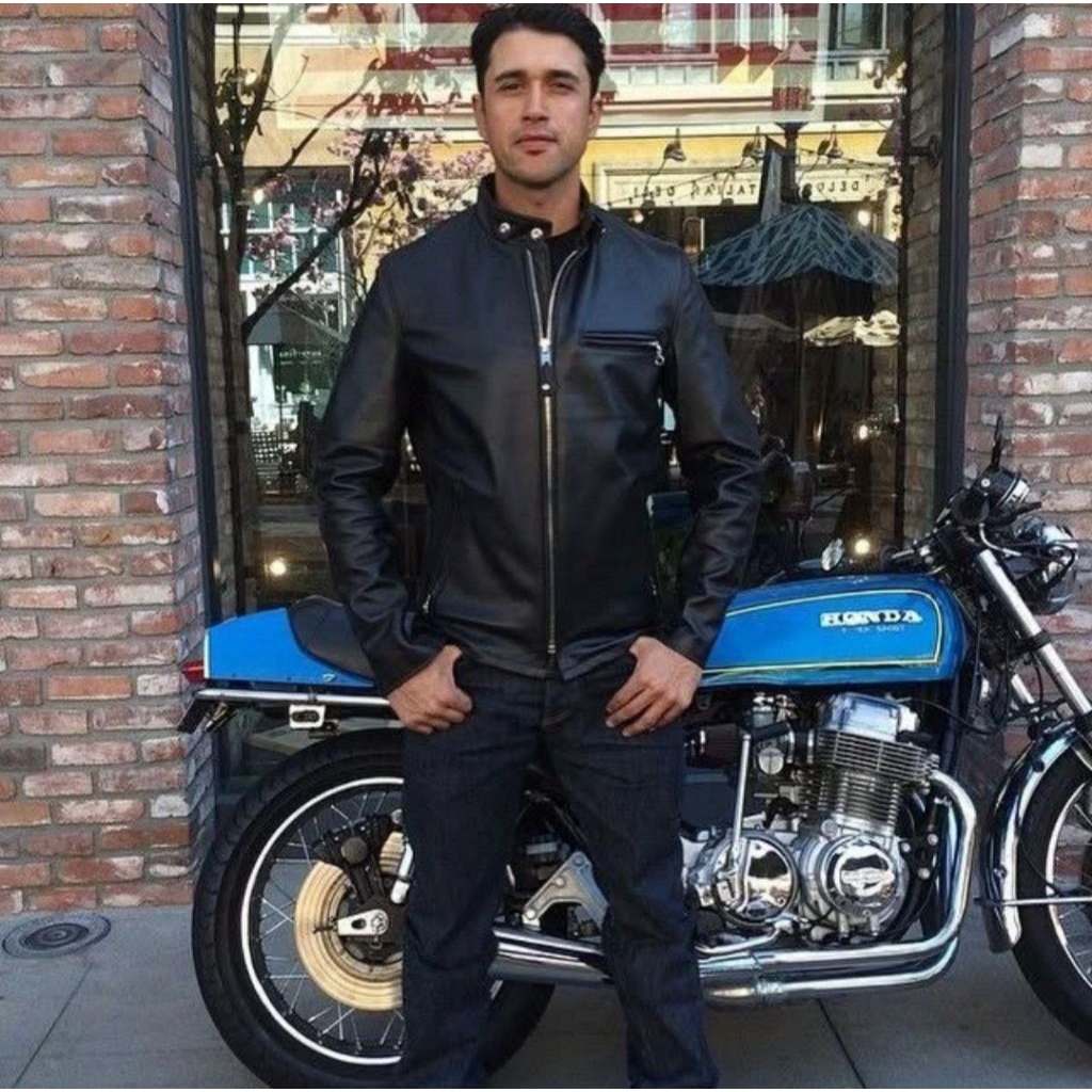 Schott NYC 641 Caferacer Leather Biker Jacket X Jaket Kulit Vanson Harley Davidson Aero Leather Avir