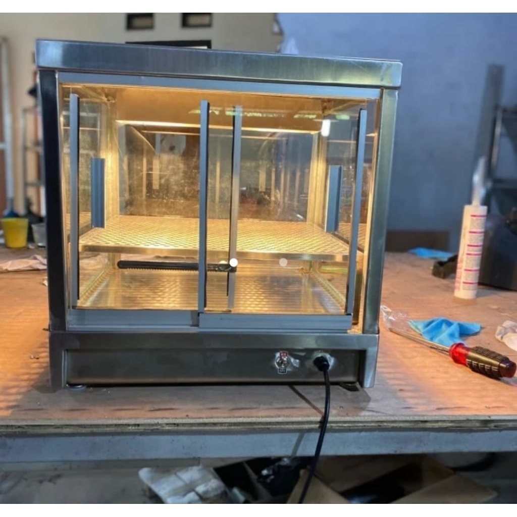 Showcase fried chicken food warmer display 40×40×40 / food warmer fried chicken display