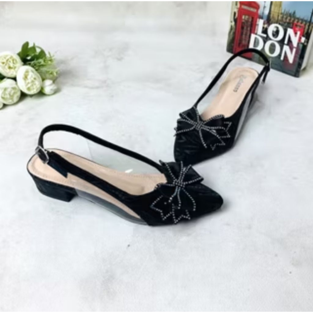 Preloved Sepatu Sandal Pesta Wanita Amellia 3 cm By.Balanzo Black Size 40