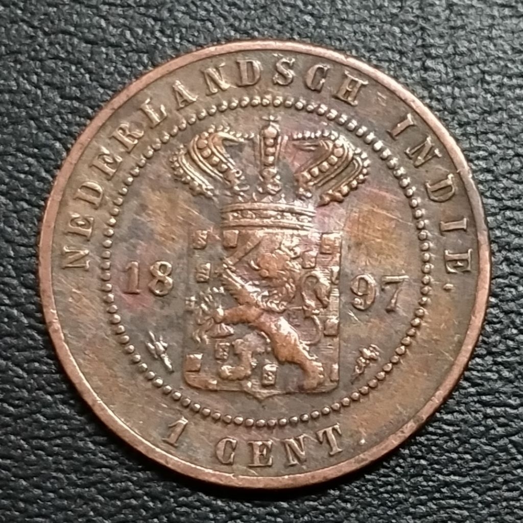 Koin Kuno Ned Indie 1 Cent tahun 1858 zaman belanda detail tajam