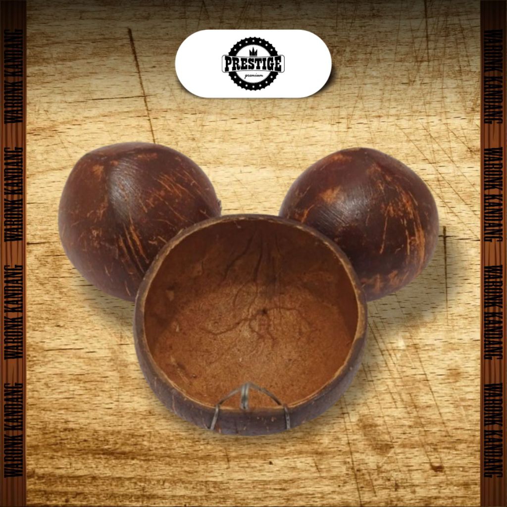 Batok Kelapa Wadah Pakan Minum Burung