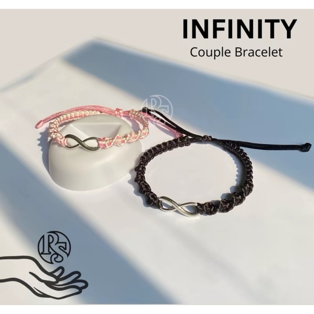 [Infinity] Gelang Couple Infinity Anyam Rajut Bracelet Magnet