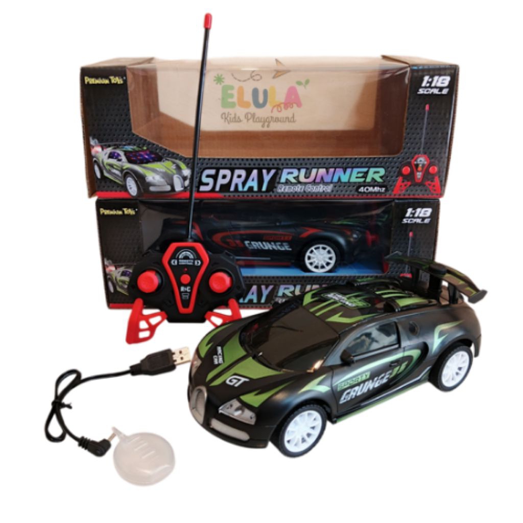 Premium Toys Mobil RC Spray Runner Sport Racing Car 1:18 Scale 40Mhz Lampu Led Mobil Remote Control 