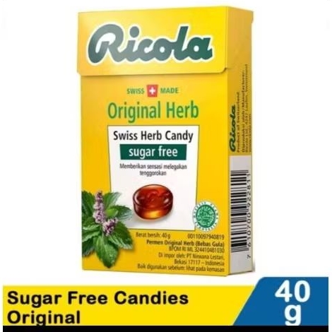 Permen Ricola Sugar Free Candies 40gram
