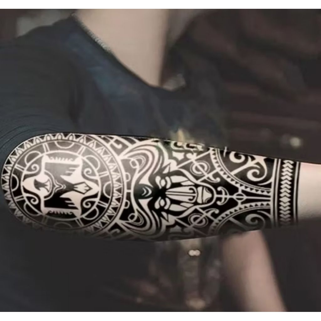 ( COD ) Tatto temporer J523 TRIBAL Banteng size 15x21 stiker tatto temporary untuk tubuh tangan leng