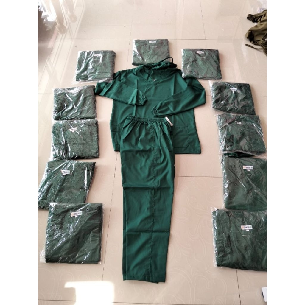 Set OK / Baju Jaga Lengan Panjang / Baju OK Lengan Panjang / Catton Toyobo