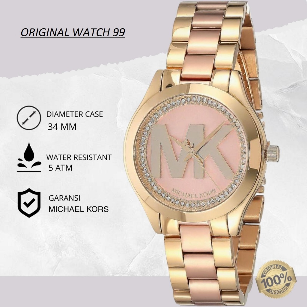 100% ORIGINAL Jam Tangan Wanita Michael Kors MK3650 Jam Tangan Original - Stainless Steel & Rantai