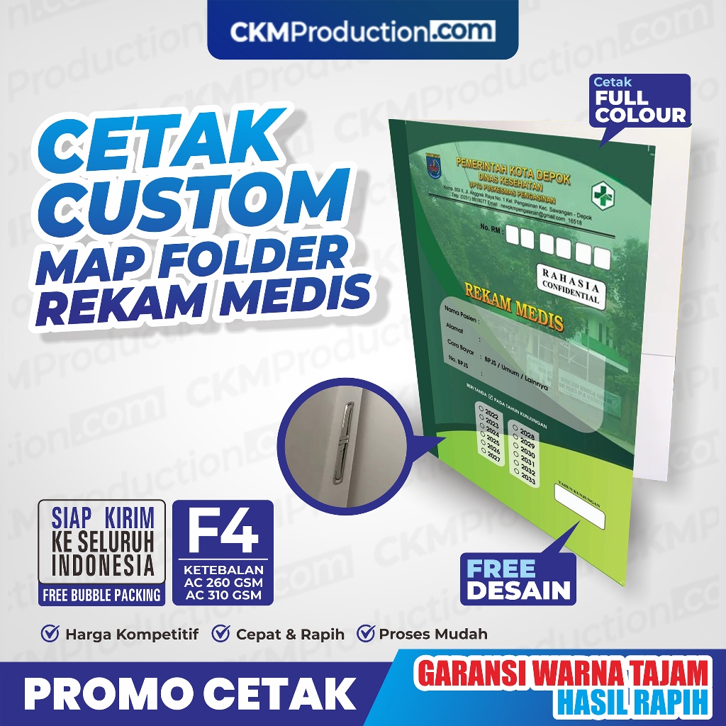 CETAK STOPMAP REKAM MEDIS Ac260 gr MAP HOLDER REKAM MEDIC CUSTOM DESAIN