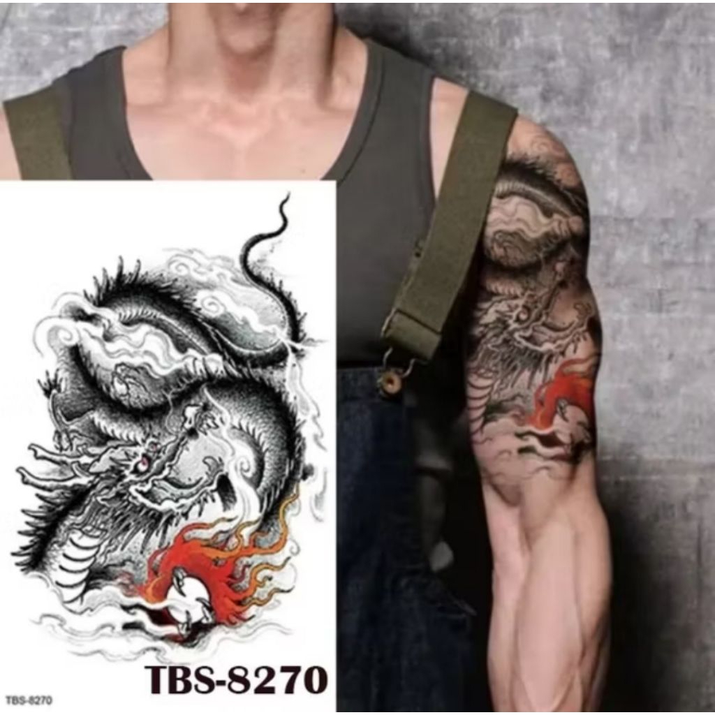 ( COD ) Tatto temporer TBS 8270 NAGA API uk 20x14 stiker tatto temporary tahan lama