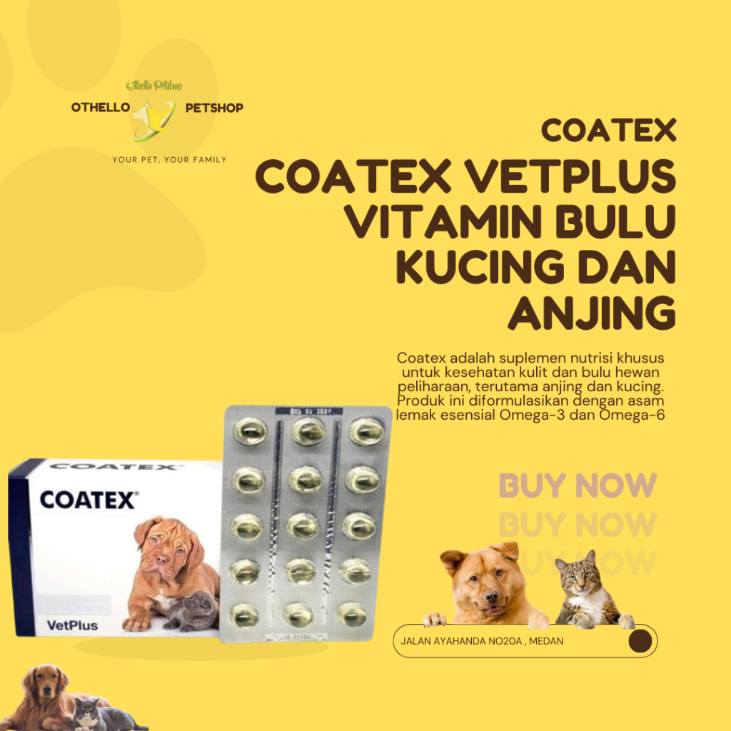 Coatex VetPlus – Suplemen Kulit & Bulu Anjing & Kucing