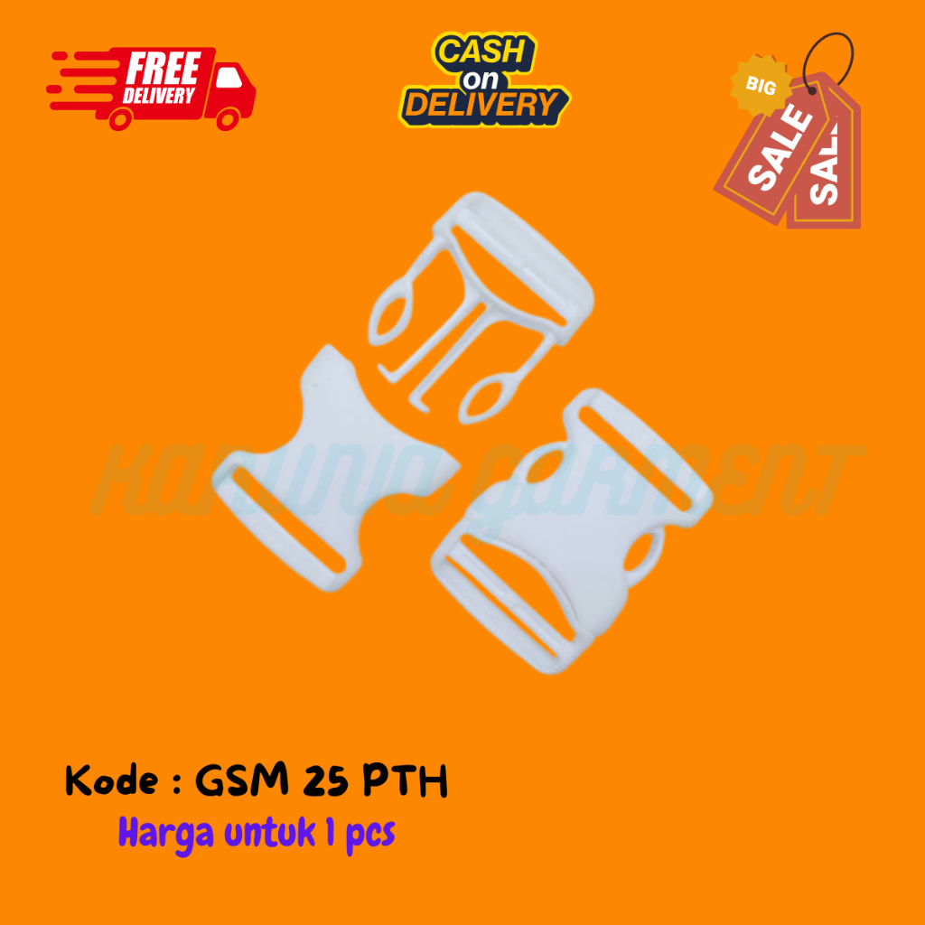 KUNCI SODOK GESPER KLIK TALI WEBBING TAS 2.5 CM BUCKLE TAS PLASTIK POLYPROPYLENE PP