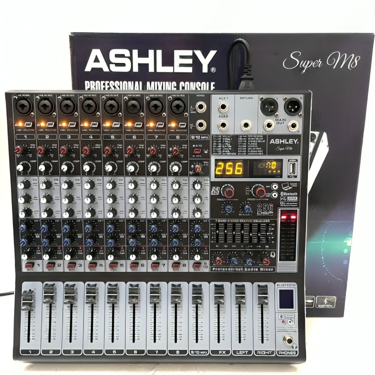 Mixer Audio Bluetooth Ashley Super M8 Kompresor 10 Channel/Mixer Audio Ashley Super M 8 10Ch