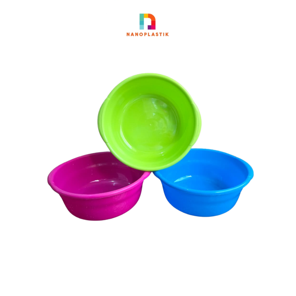 BASKOM KECIL 23 CM NELSON TEMPAT CUCI BUAH SAYUR SERBAGUNA WARNA WARNI EMBER PLASTIK