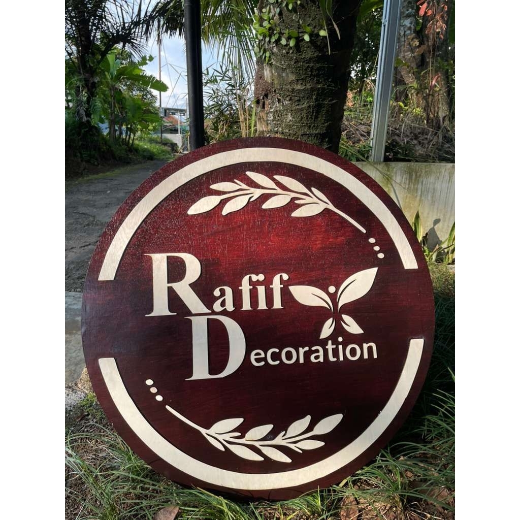Plang nama toko/dagang kayu custom logo&ukuran